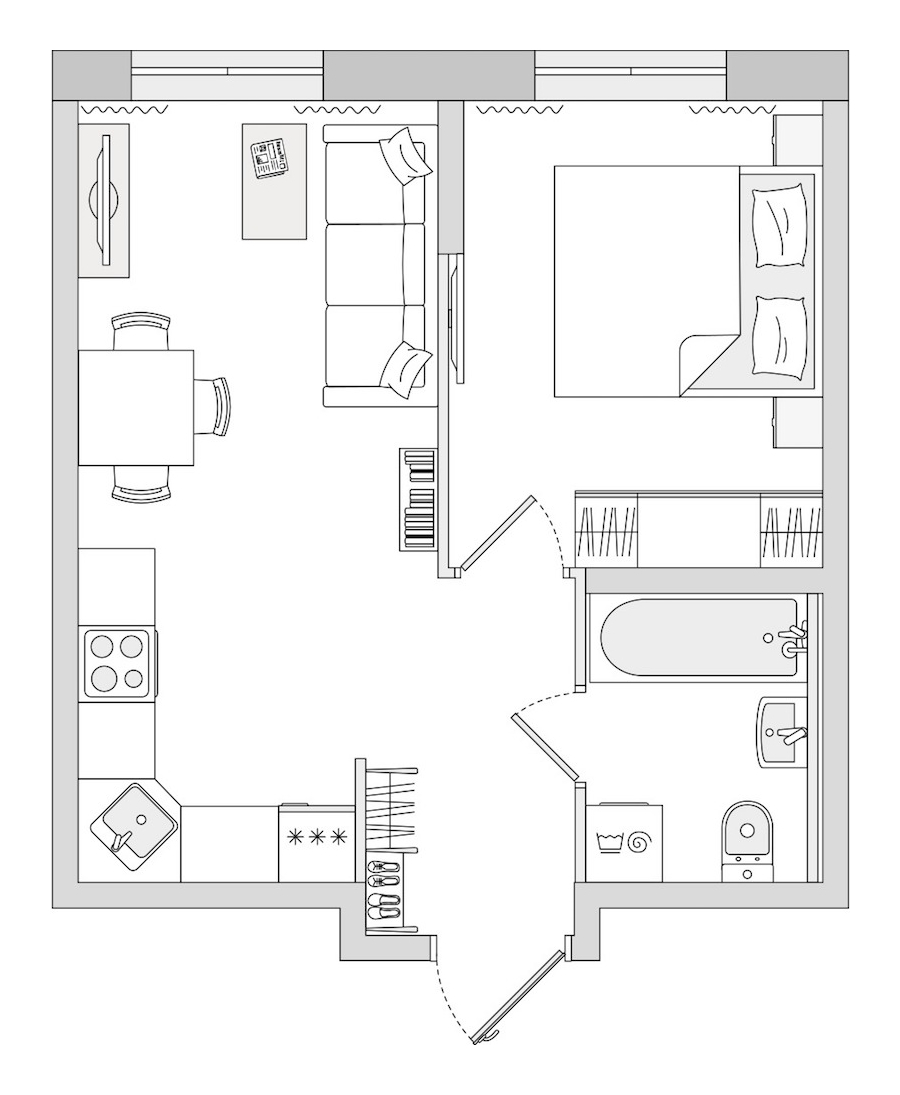 1-комнатная квартира 33.56 м², 3/21 эт., ЖК «Новые горизонты 2»